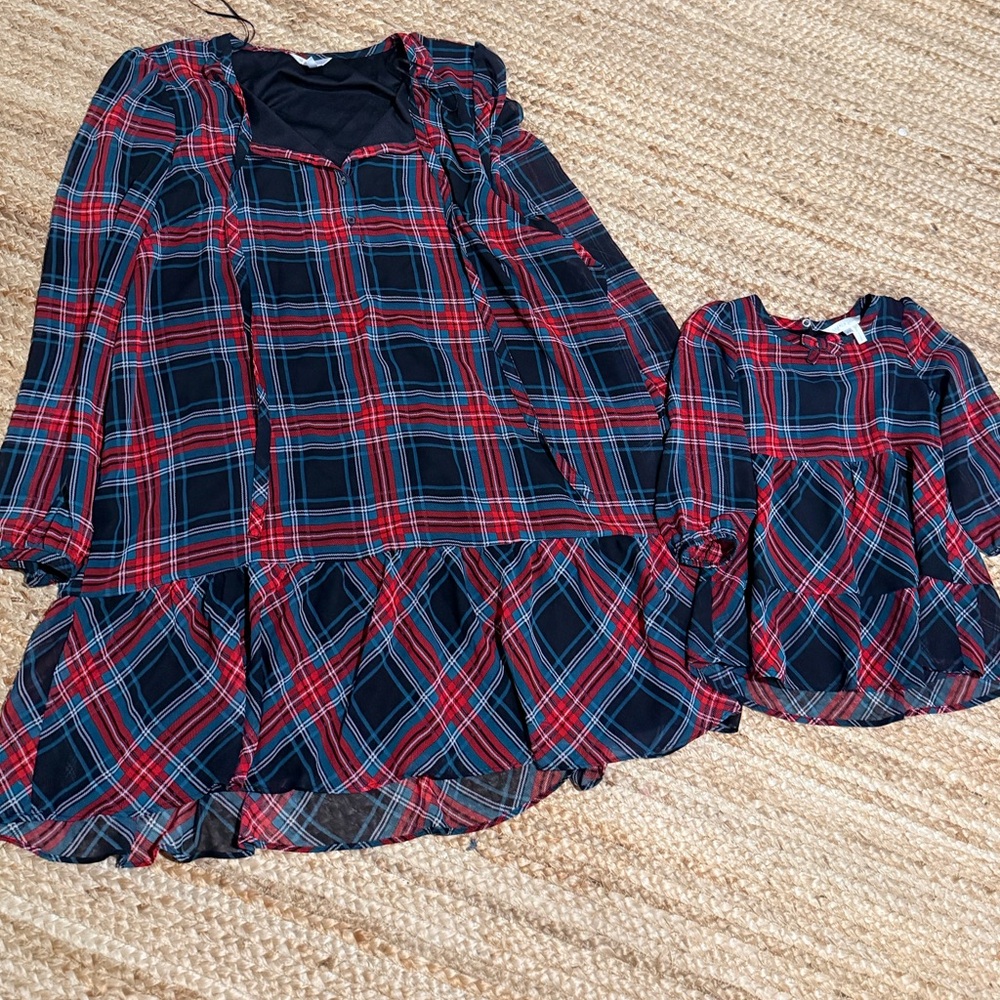 Mommy and me Plaid Dresses